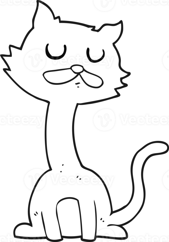 black and white cartoon cat 36452147 PNG
