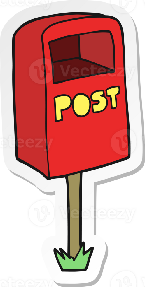 sticker of a cartoon post box png
