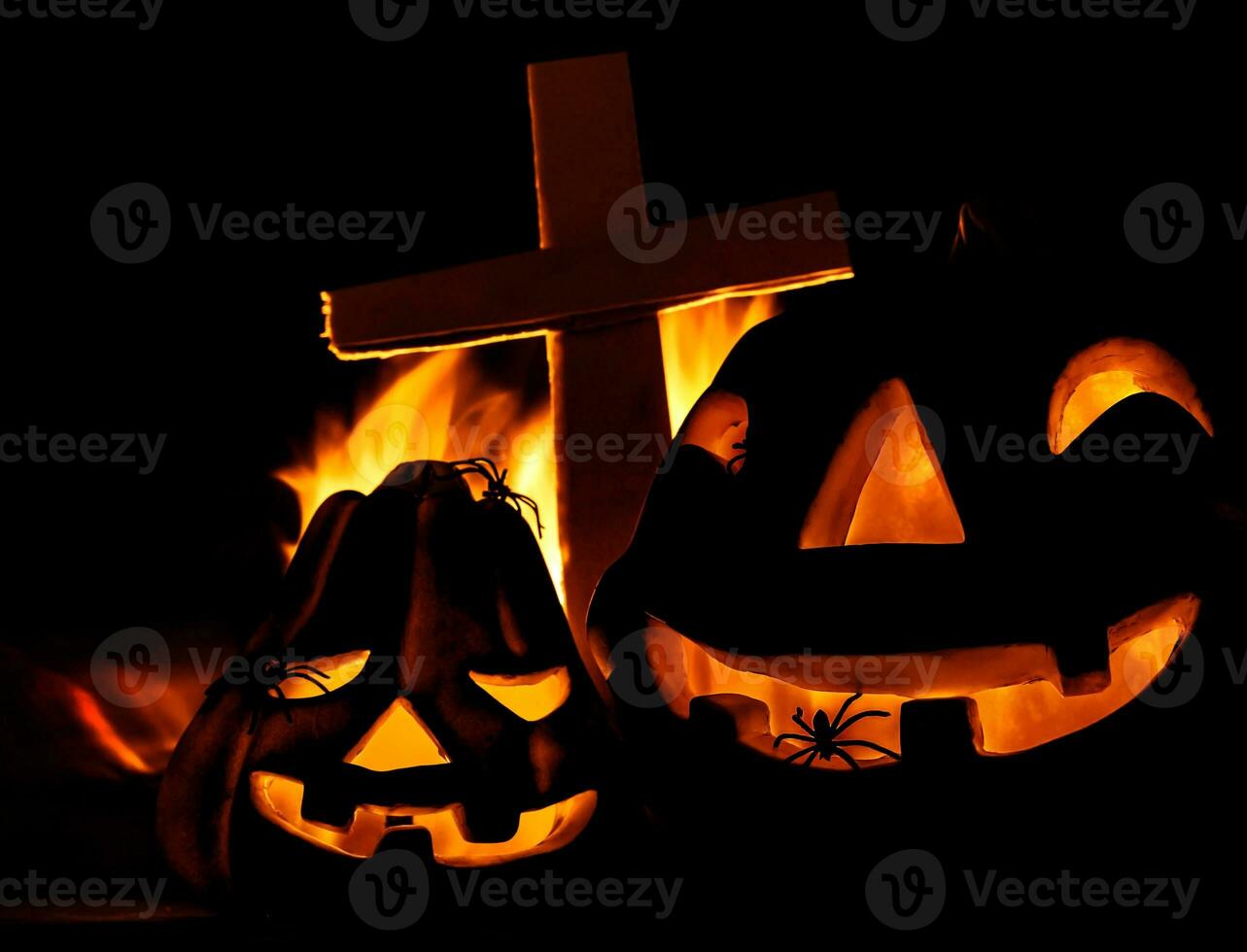 Traditional Pumpkin for Halloween decoration photo