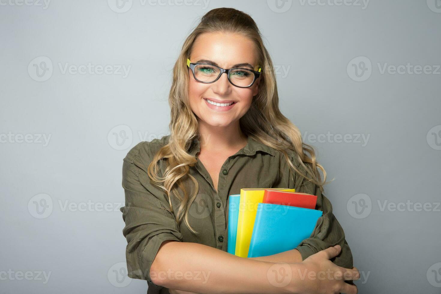 Happy student girl portrait photo