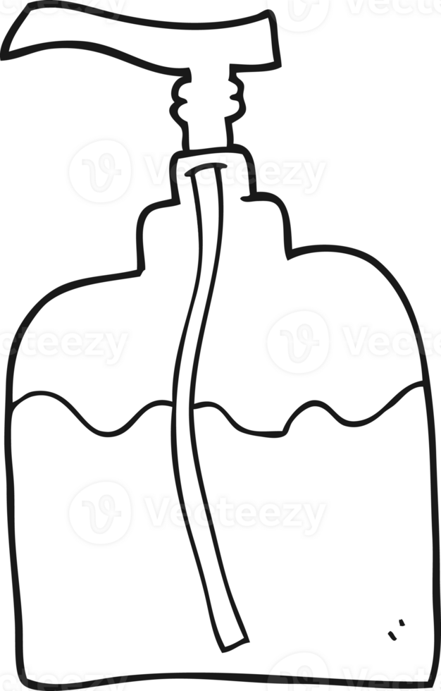 black and white cartoon pump bottle png