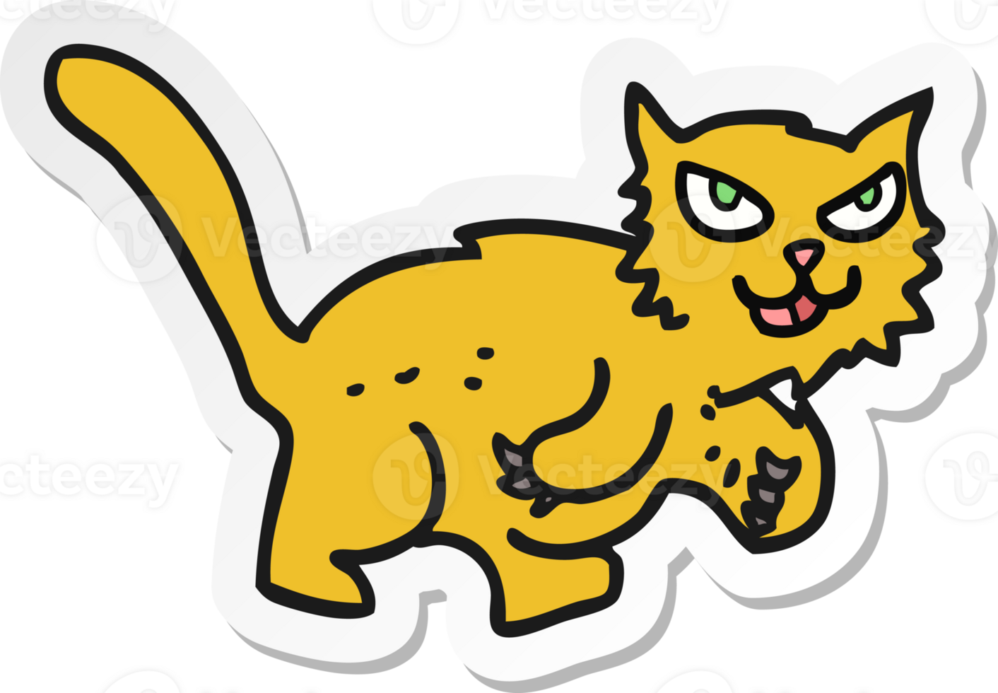 sticker of a cartoon cat png