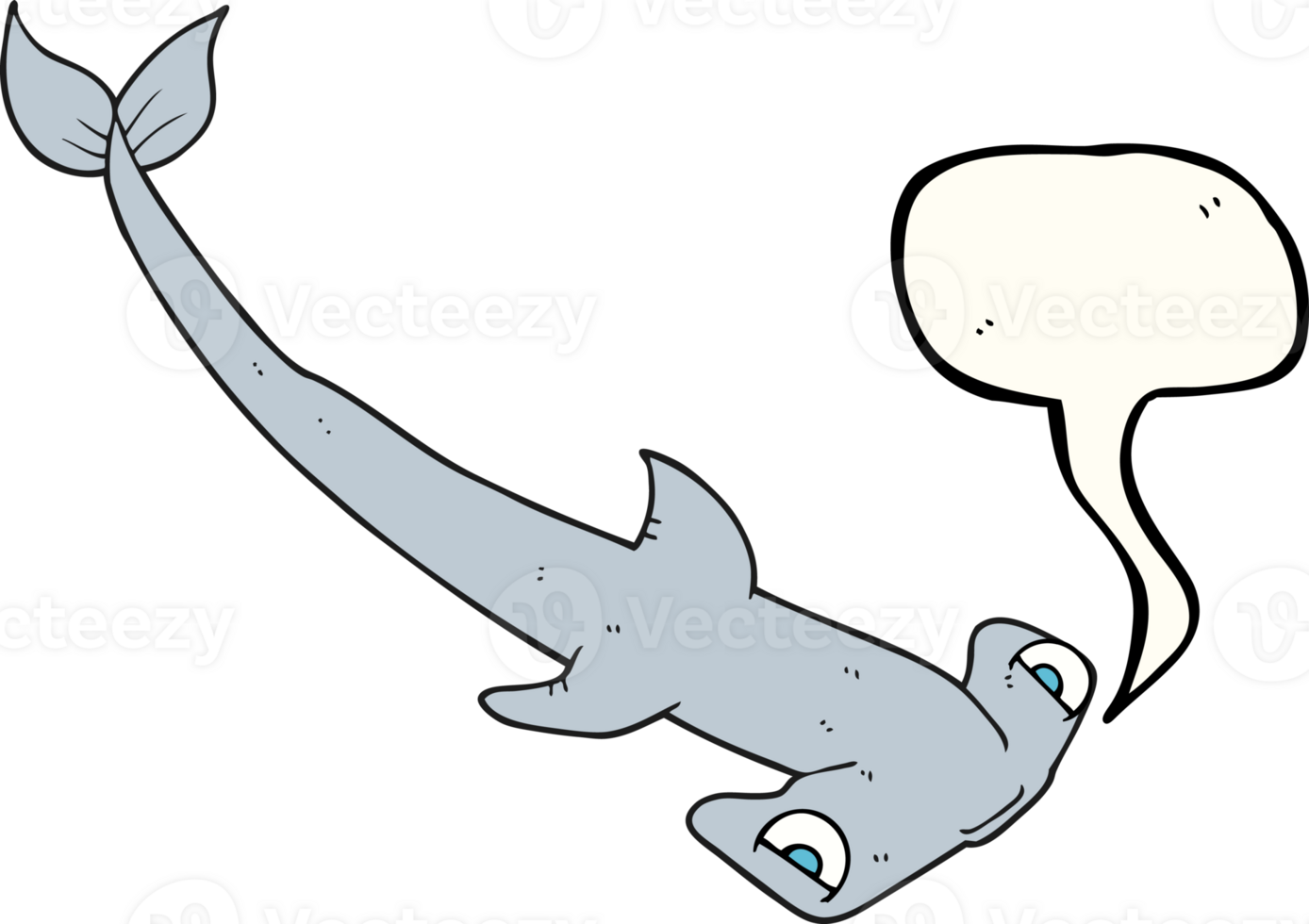speech bubble cartoon hammerhead shark png