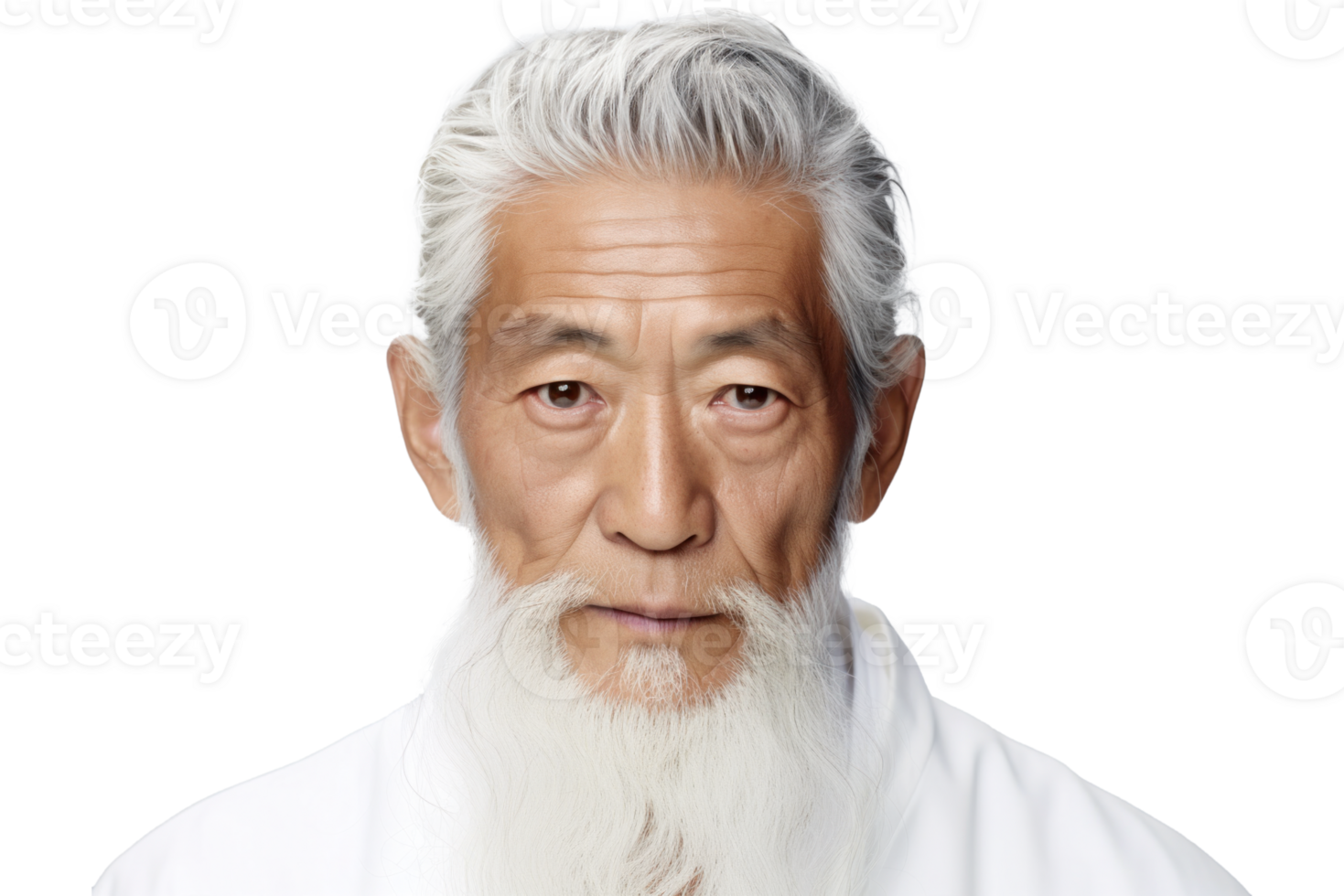 AI generated Elderly Asian Man Fashion Model Portrait png