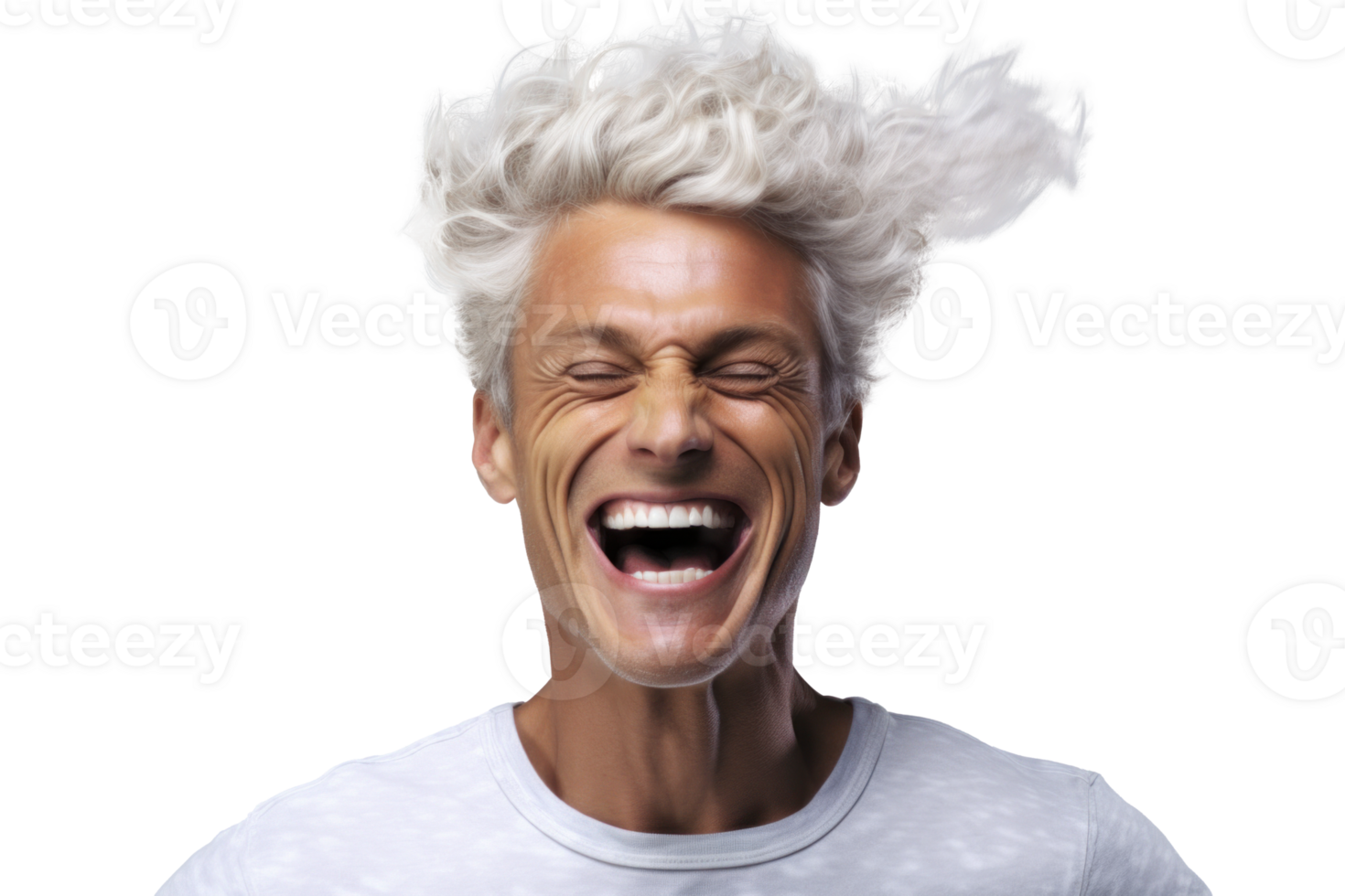 AI generated Handsome Man Laughing   Fashion Beauty Portrait png