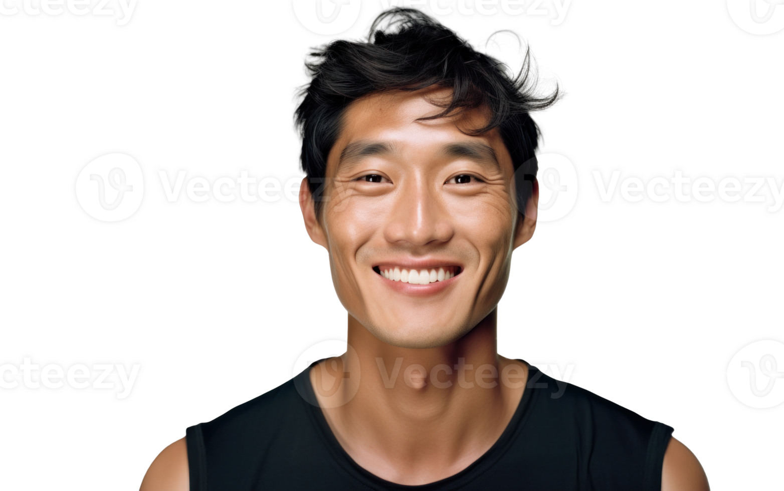 ai généré de bonne humeur asiatique homme mode portrait png