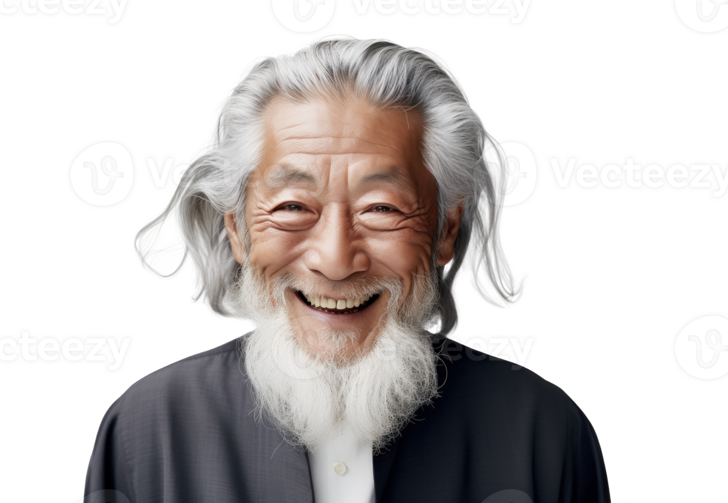 AI generated Joyful Senior Asian Man in Business Attire png