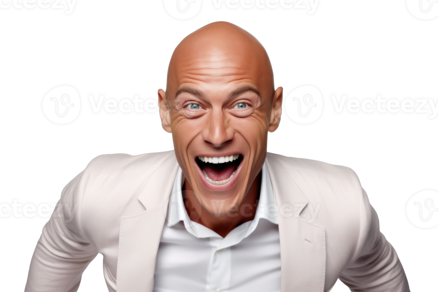 AI generated Fashionable Caucasian Male Model Laughing Portrait png