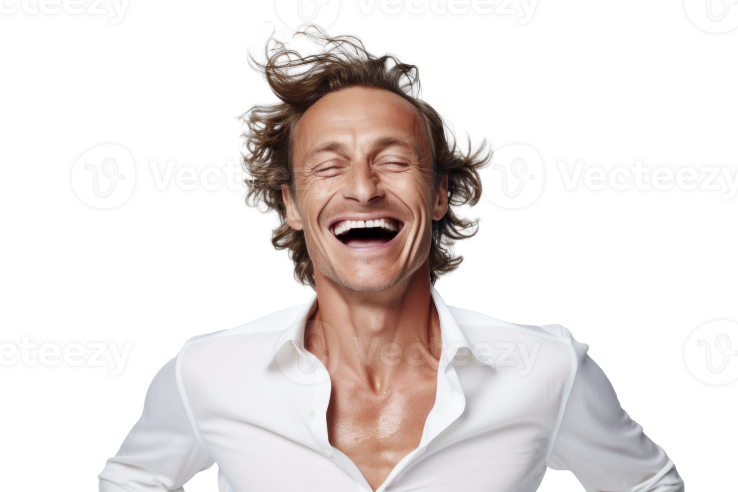 AI generated Cheerful Caucasian Man Enjoying a Laugh png