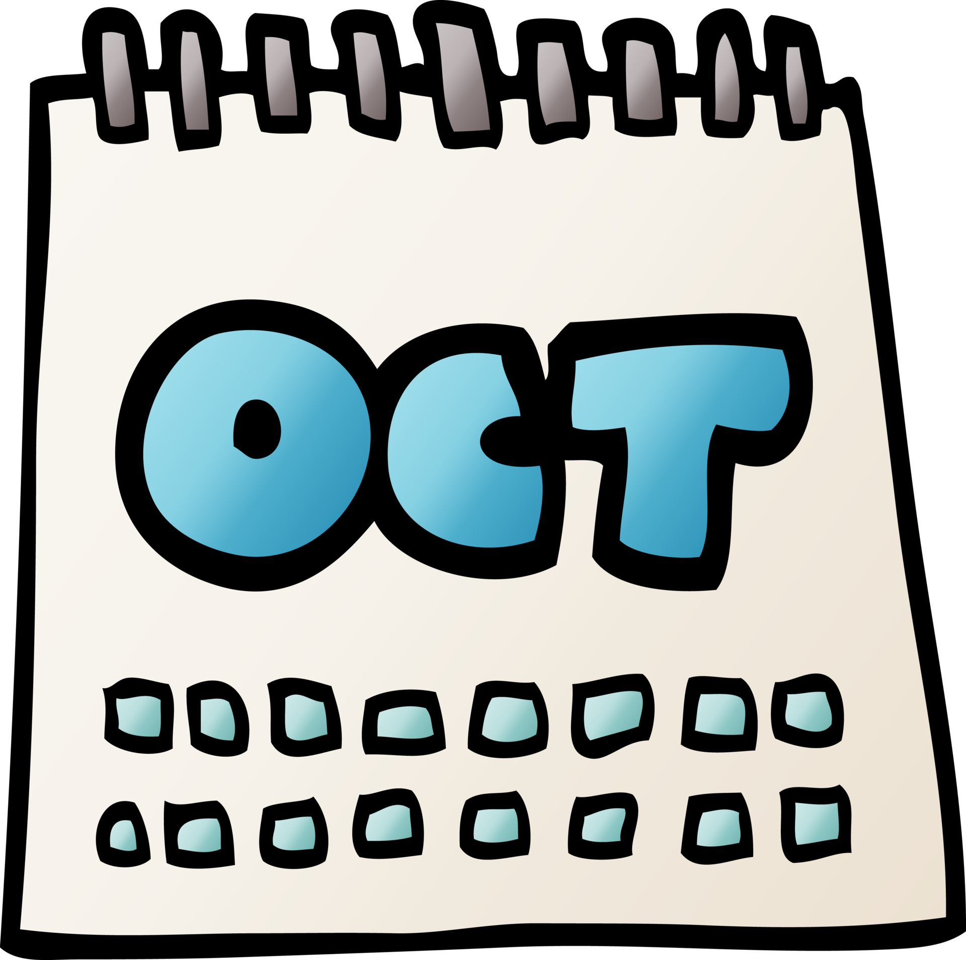 Cartoon doodle calendar showing month of october 36452374 png