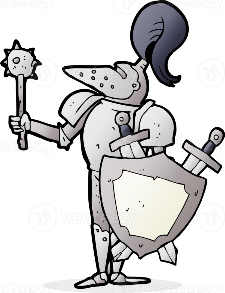 cartoon medieval knight with shield png