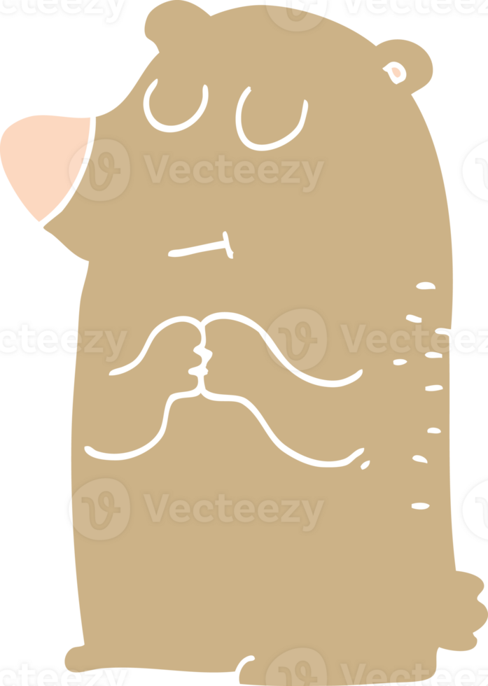 cartoon doodle shy bear png