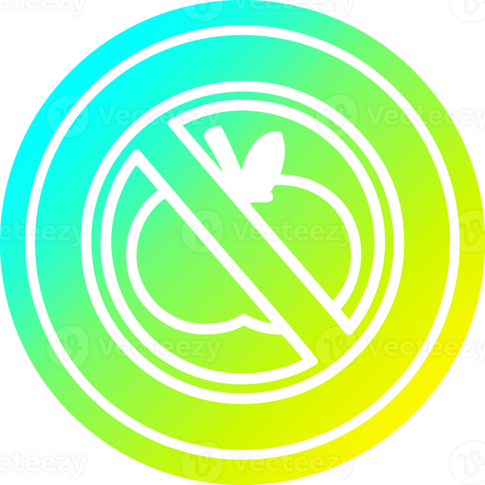 no healthy food circular in cold gradient spectrum png