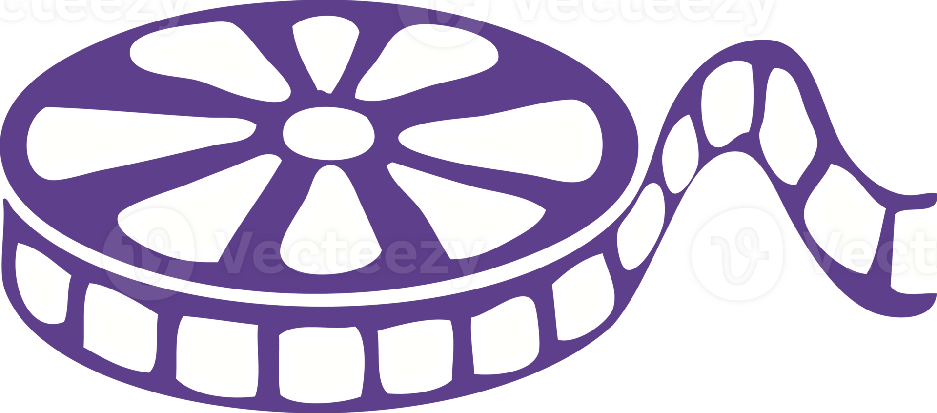 flat color retro cartoon film reel png