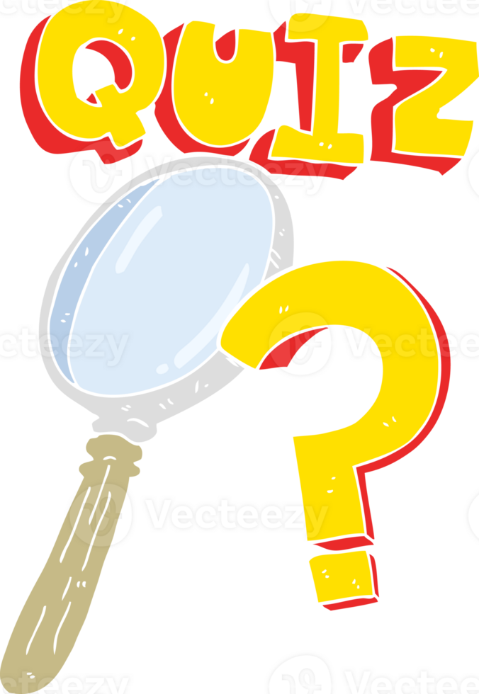flat color illustration of a cartoon quiz symbol png
