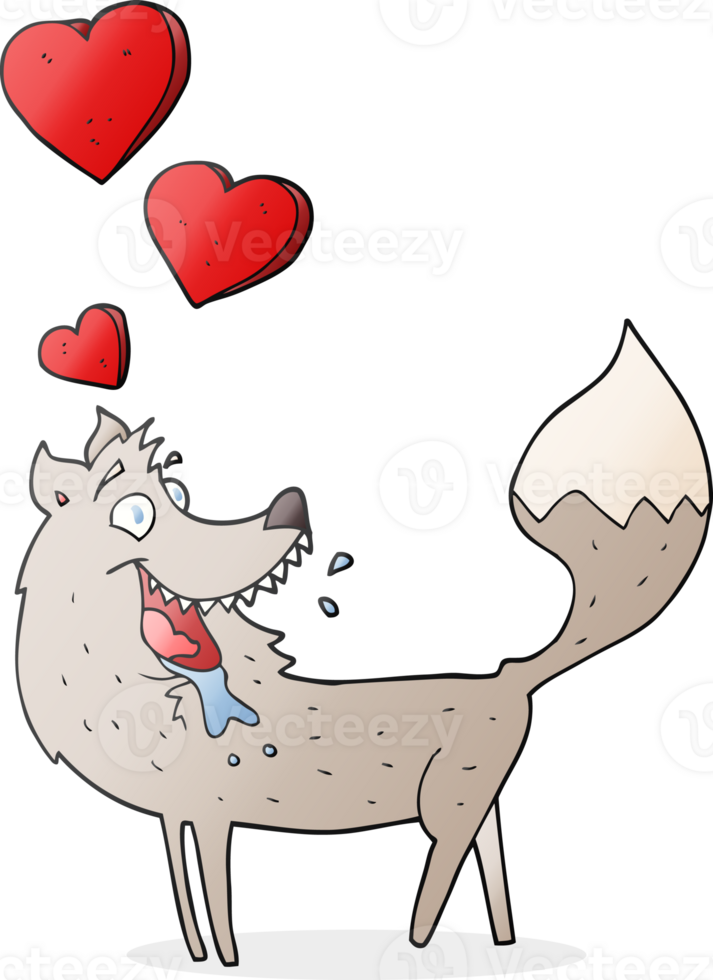 cartoon wolf in love png