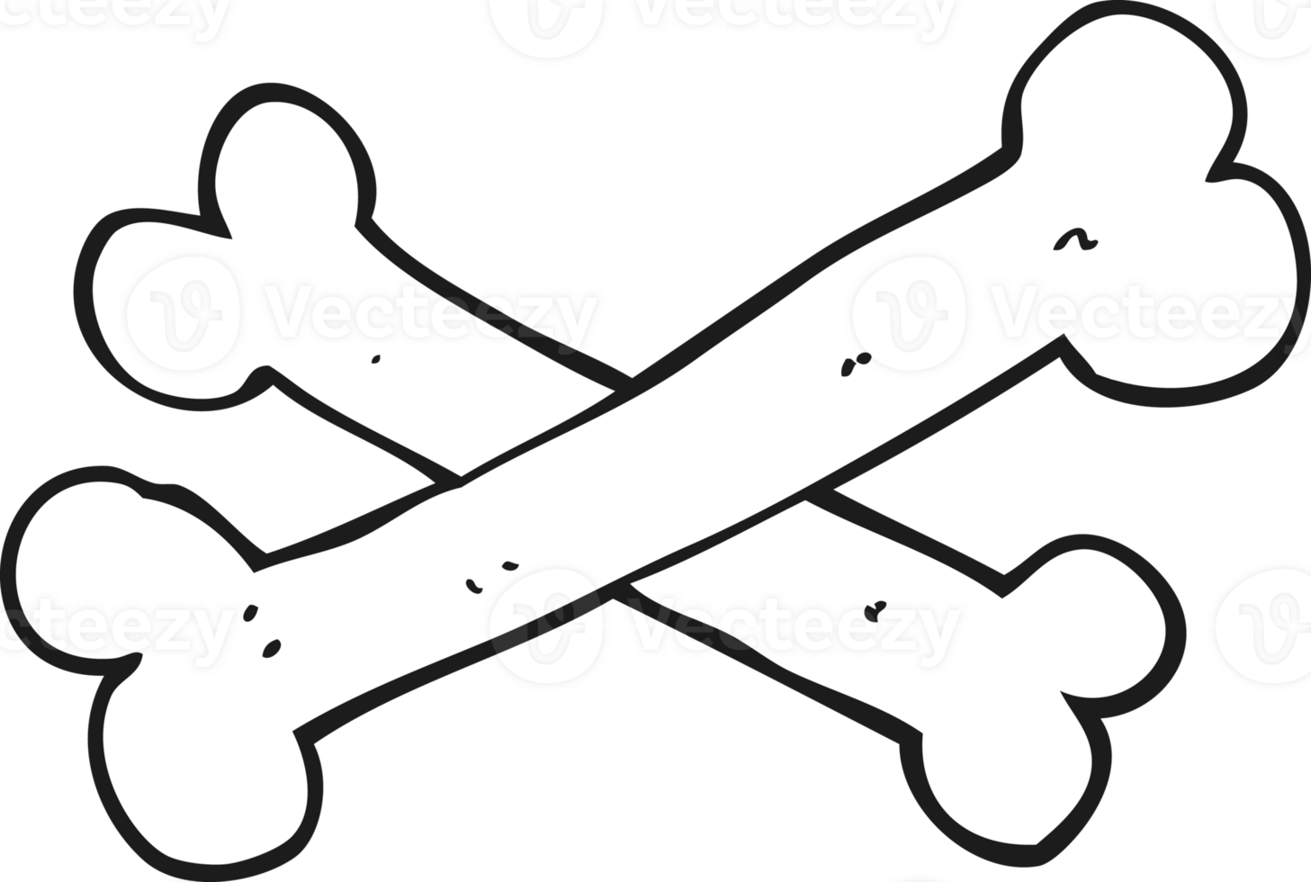 black and white cartoon bones png