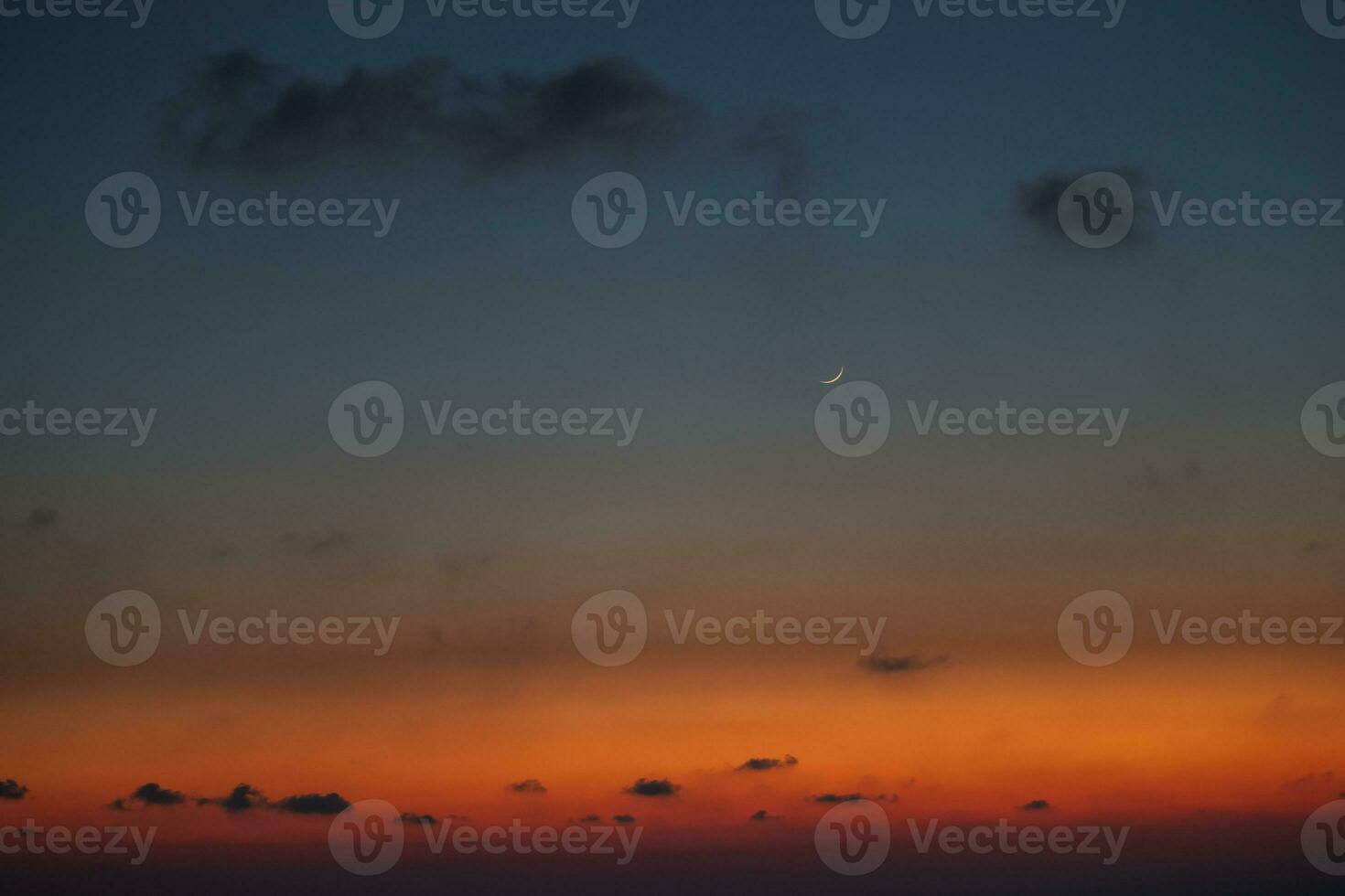Beautiful Sunset and Moon photo