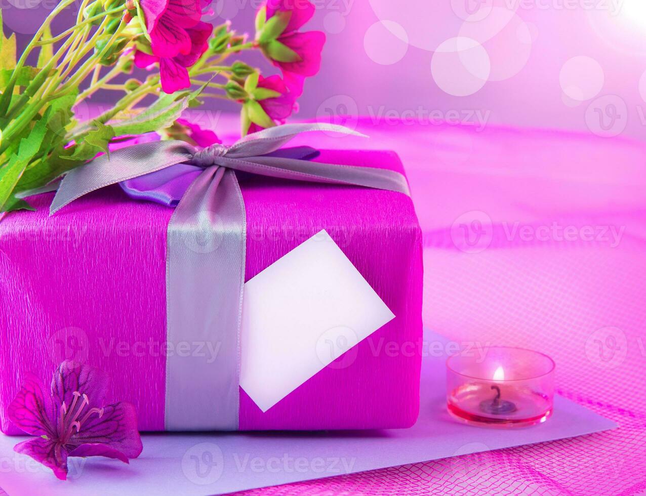 Pink giftbox for mother photo