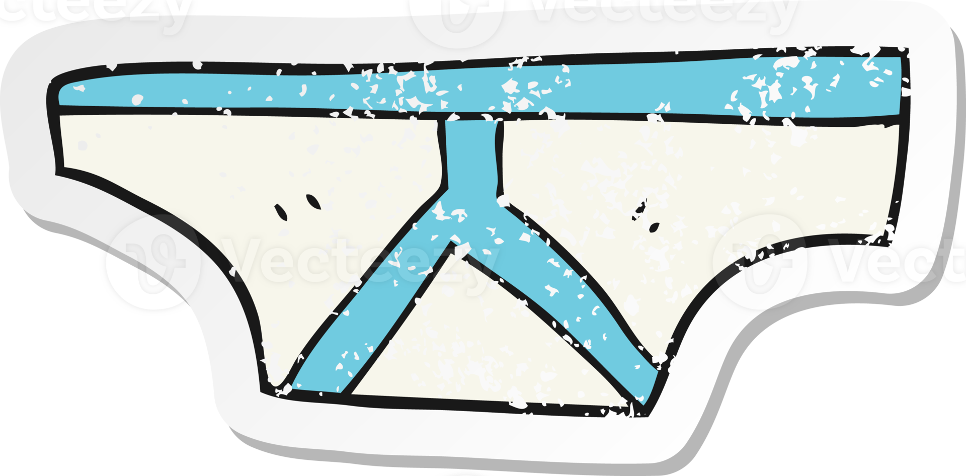 retro distressed sticker of a cartoon underpants png