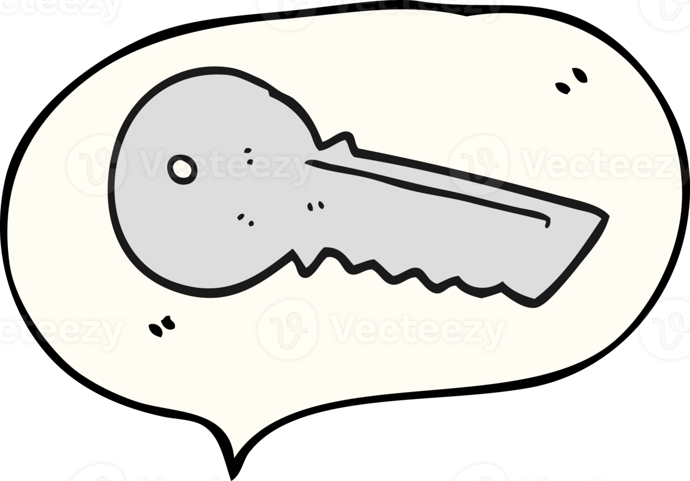 speech bubble cartoon door key png