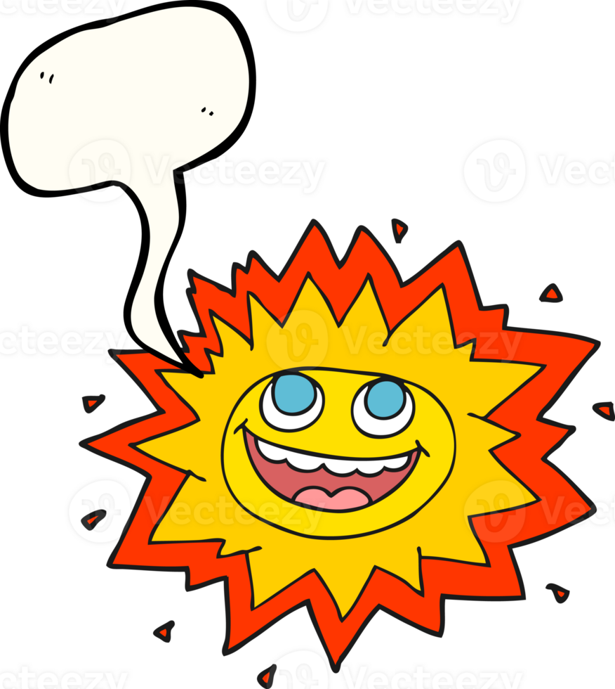 happy speech bubble cartoon sun png
