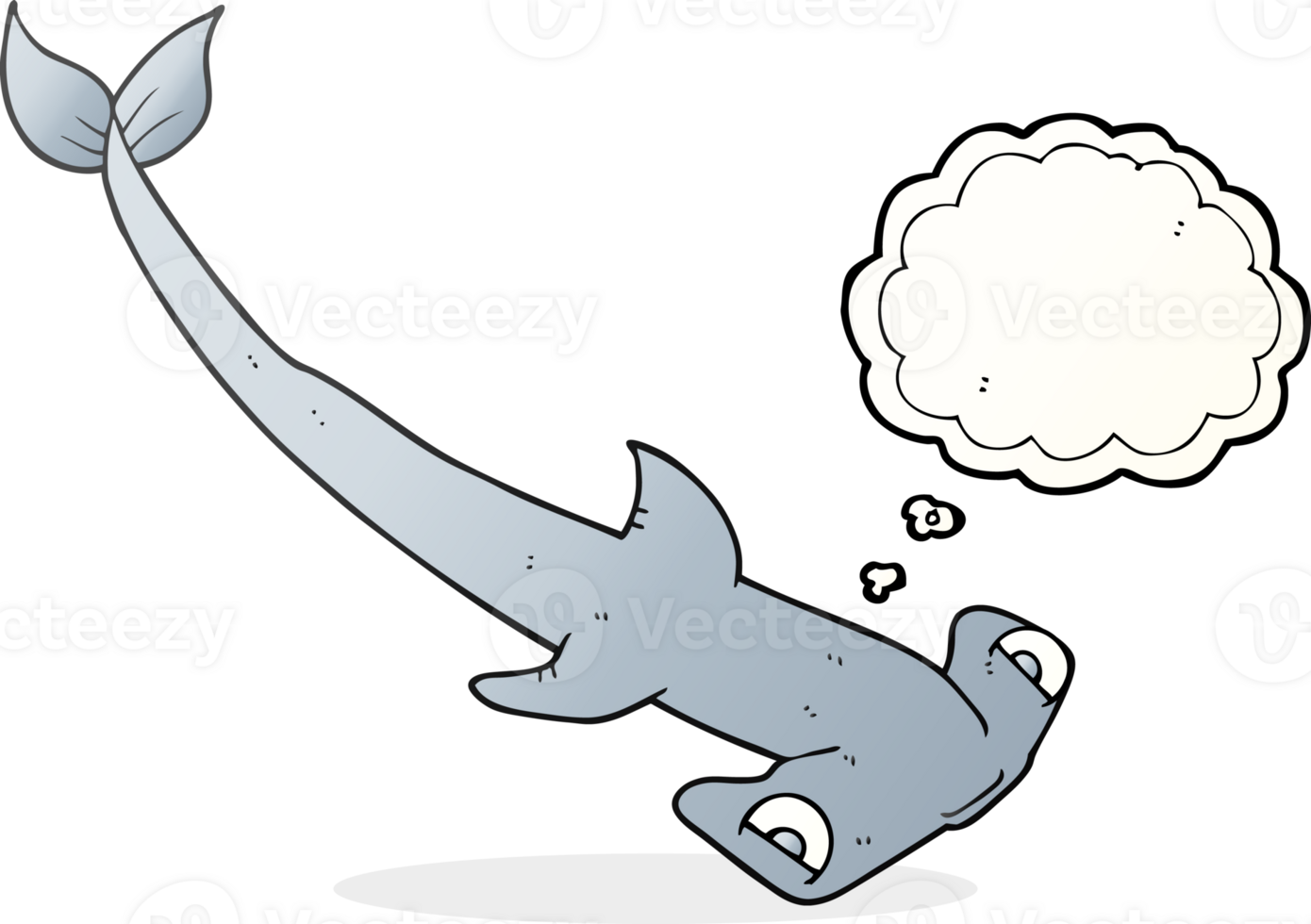 thought bubble cartoon hammerhead shark png