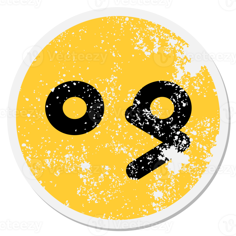 blank eyed bird face circular sticker png