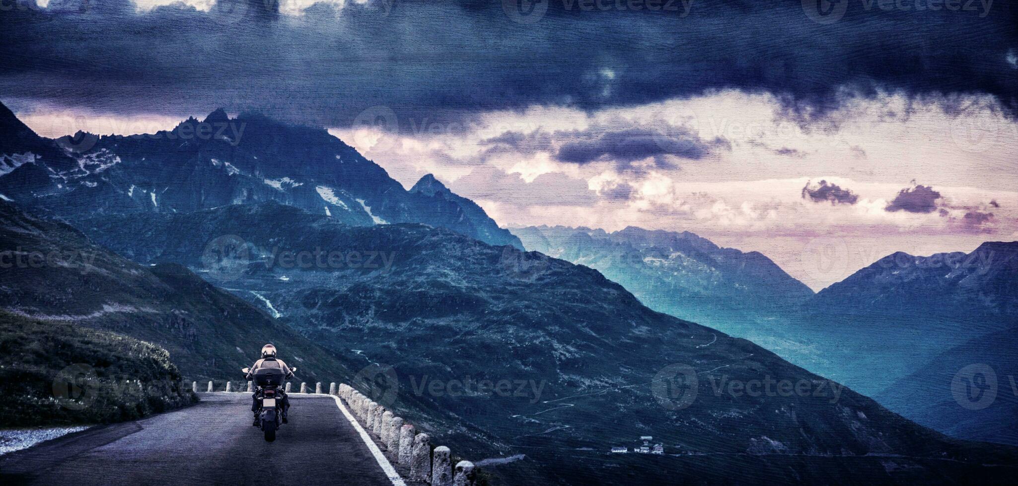 Grunge textured landscape photo