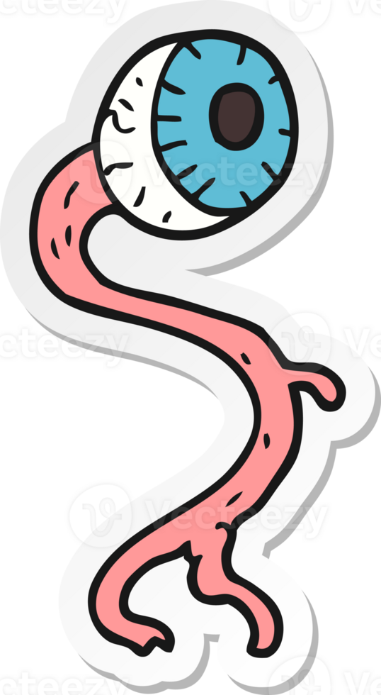 sticker of a gross cartoon eyeball png