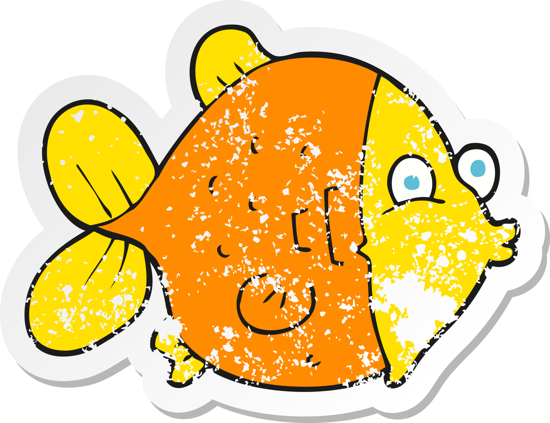 retro-distressed-sticker-of-a-cartoon-funny-fish-36453616-png