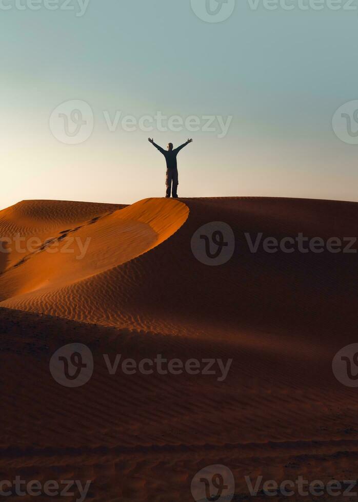 Happy Man in Desert photo