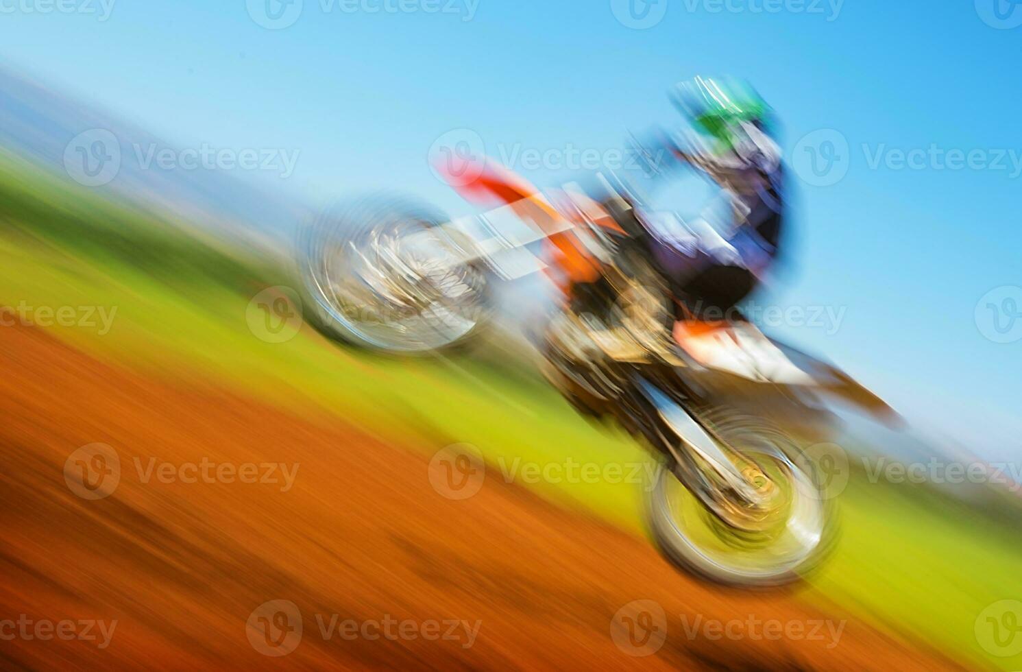 Biker on motocross photo