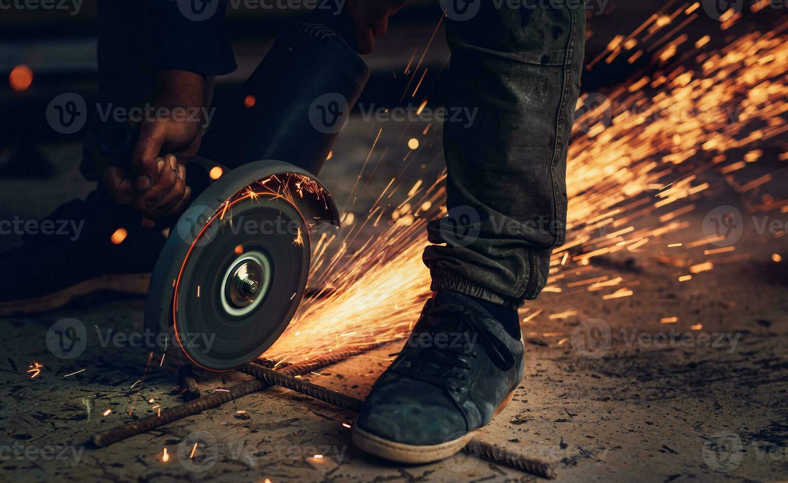 Cutting steel in action photo