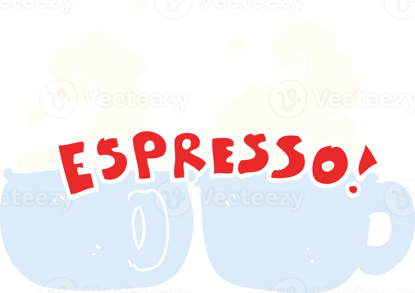 flat color illustration of a cartoon espresso png
