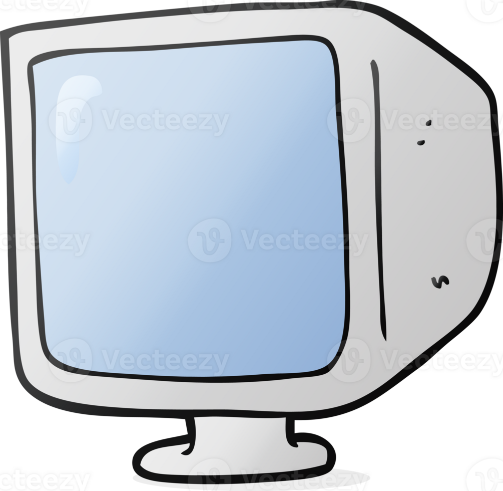 cartoon old computer monitor png