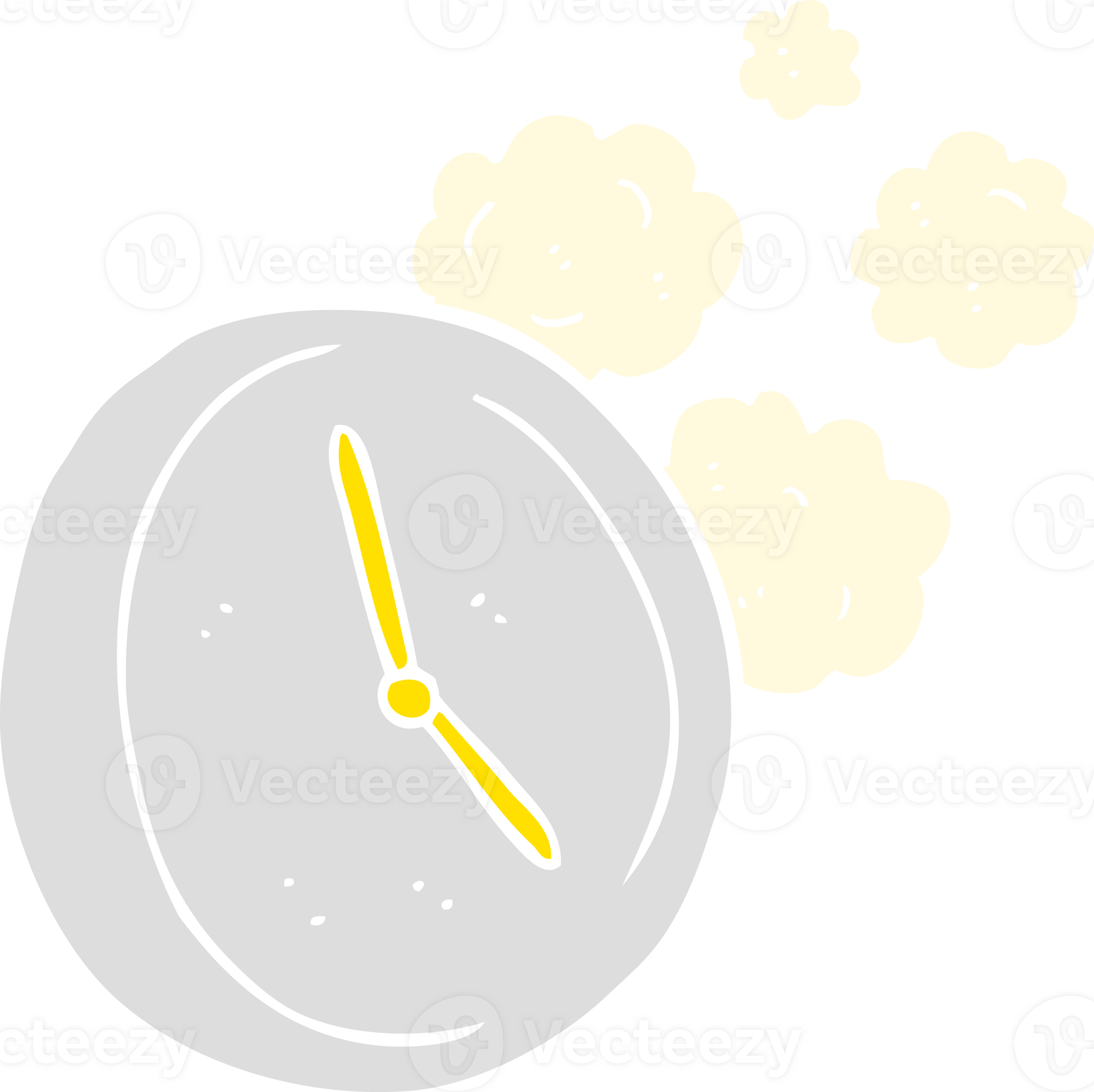 flat color illustration of a cartoon ticking clock 36453799 PNG