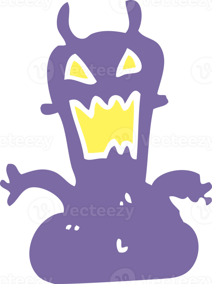 flat color illustration of a cartoon little alien png