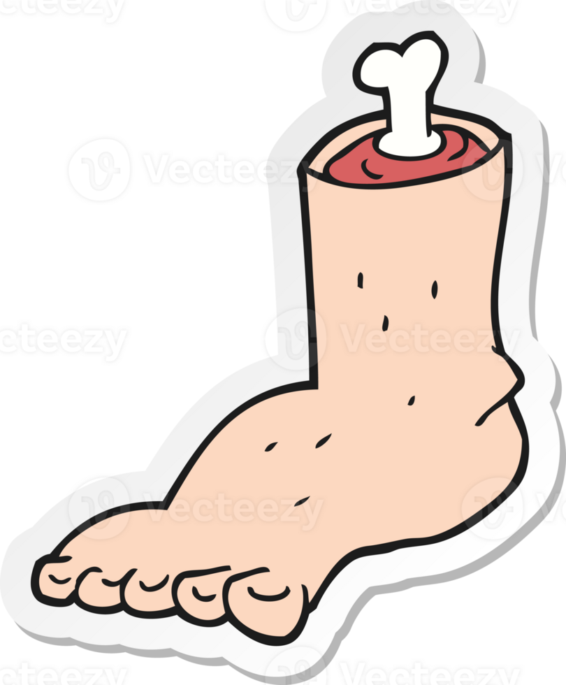 sticker of a cartoon severed foot png