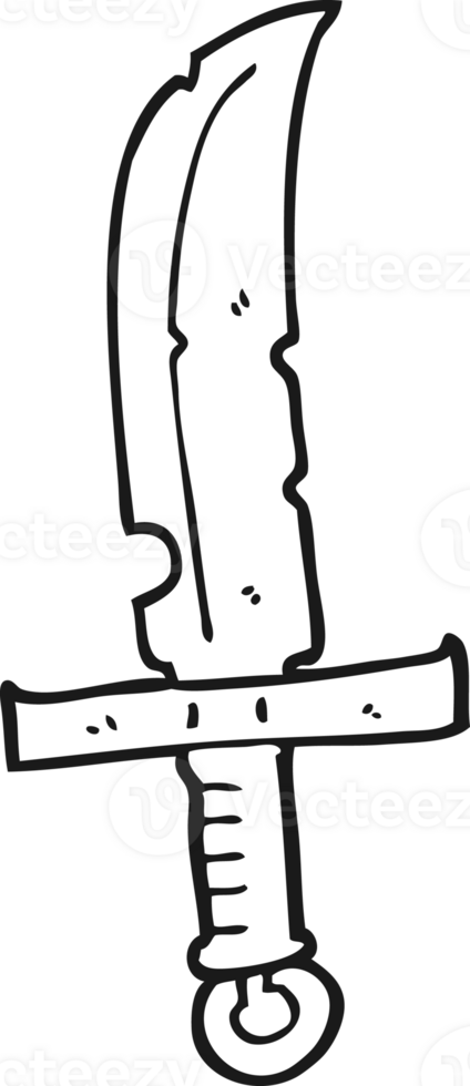 black and white cartoon knife png