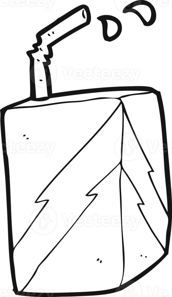 black and white cartoon juice box png