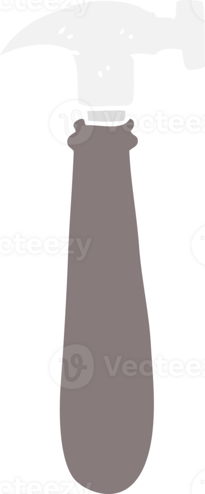 flat color illustration of a cartoon hammer png