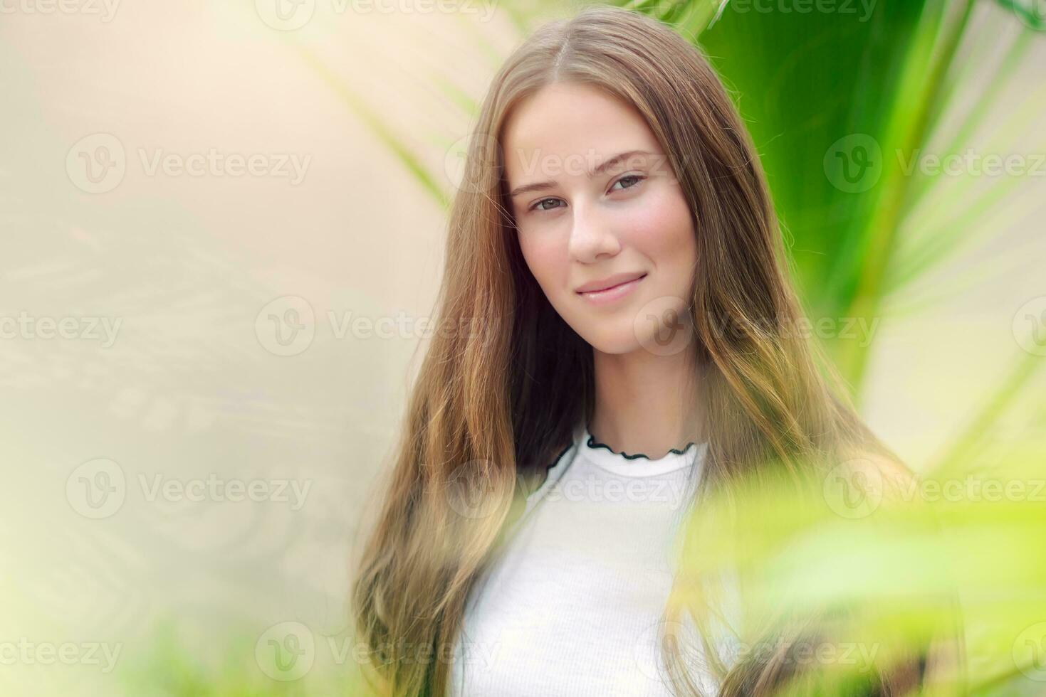 Beautiful youthful girl portrait photo