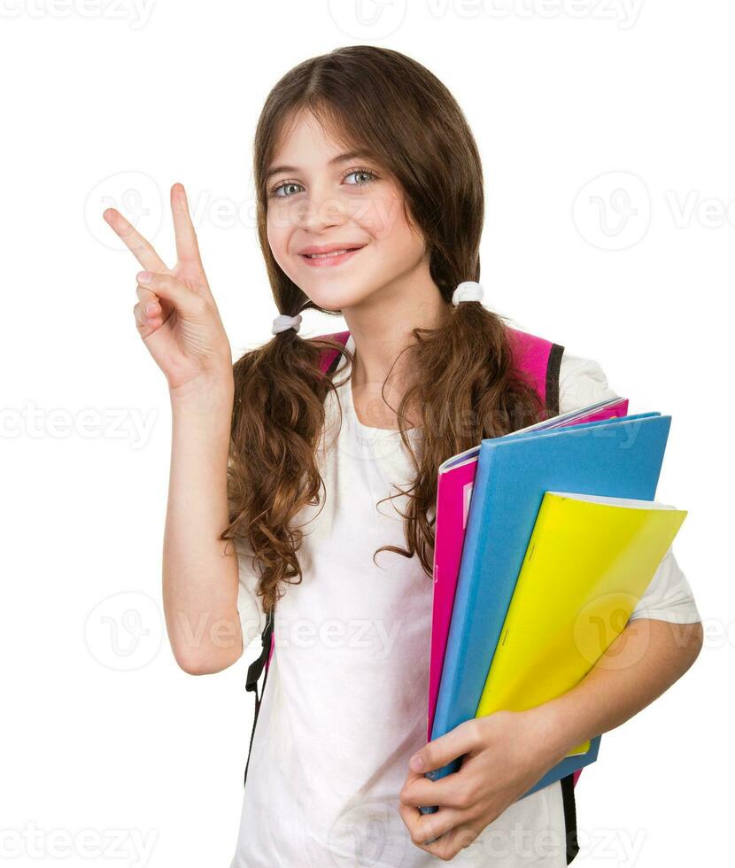 Cute schoolgirl portrait photo