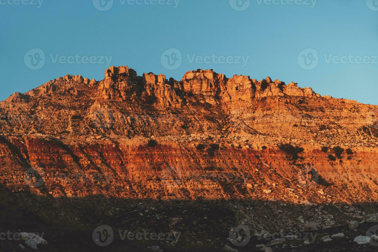 Beautiful mountain background lightened with sun photo
