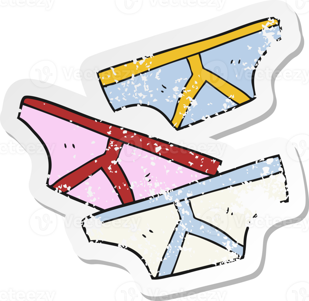 retro distressed sticker of a cartoon underpants png