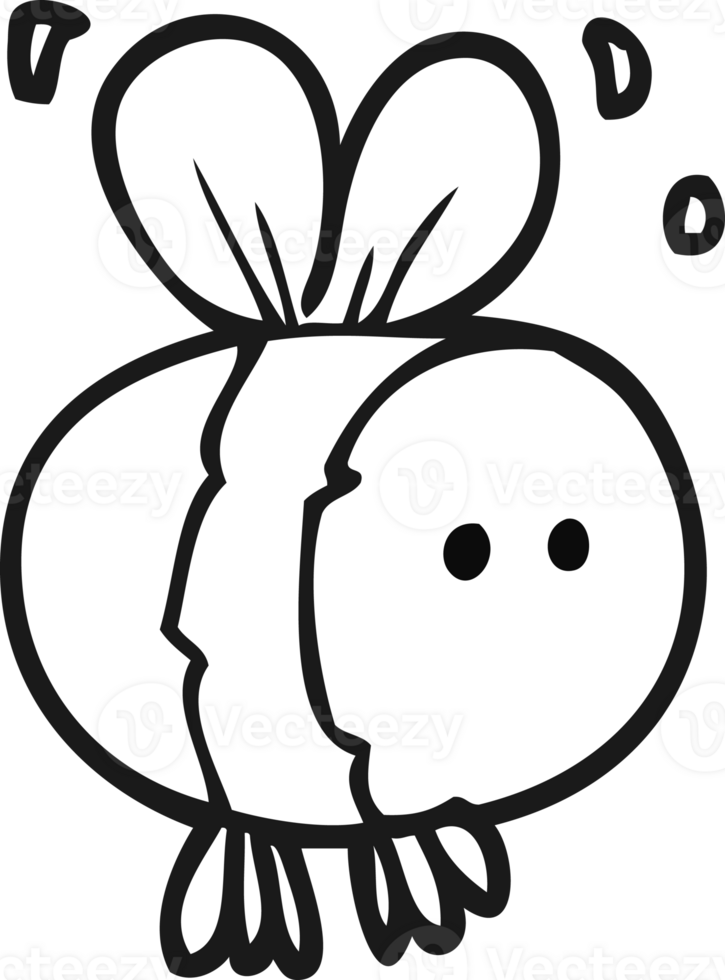 black and white cartoon bee png