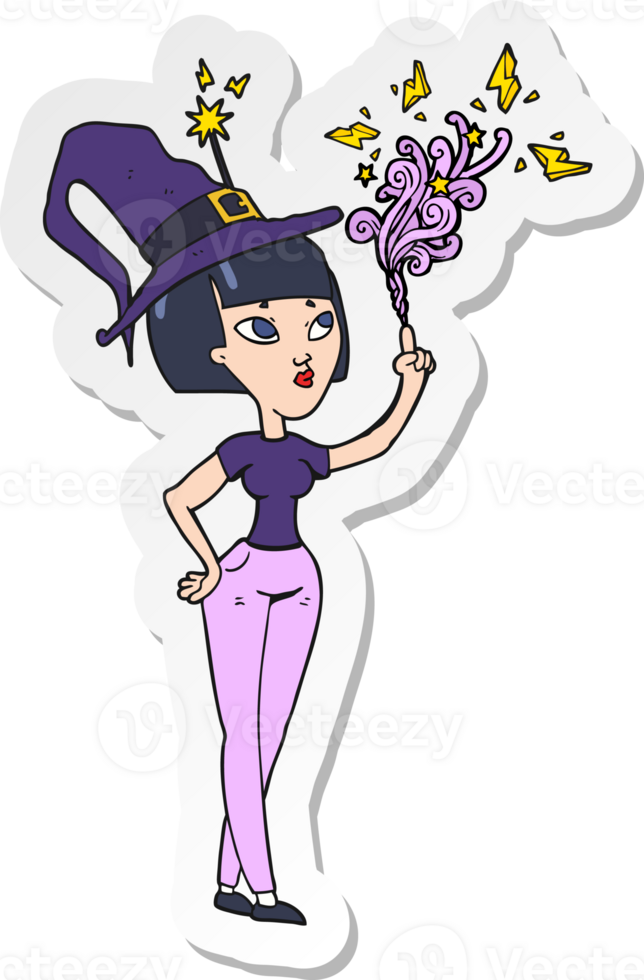 sticker of a cartoon witch png