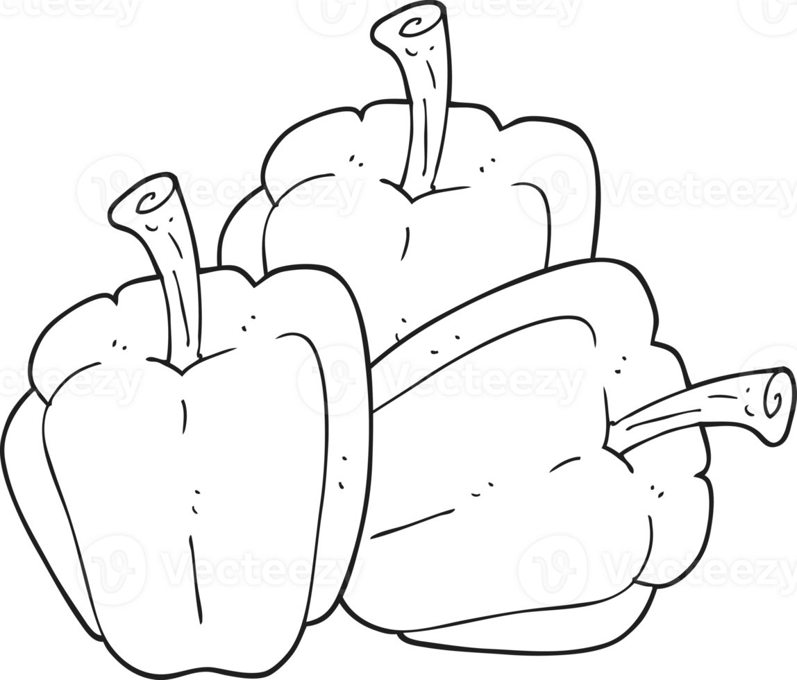 black and white cartoon pepper png