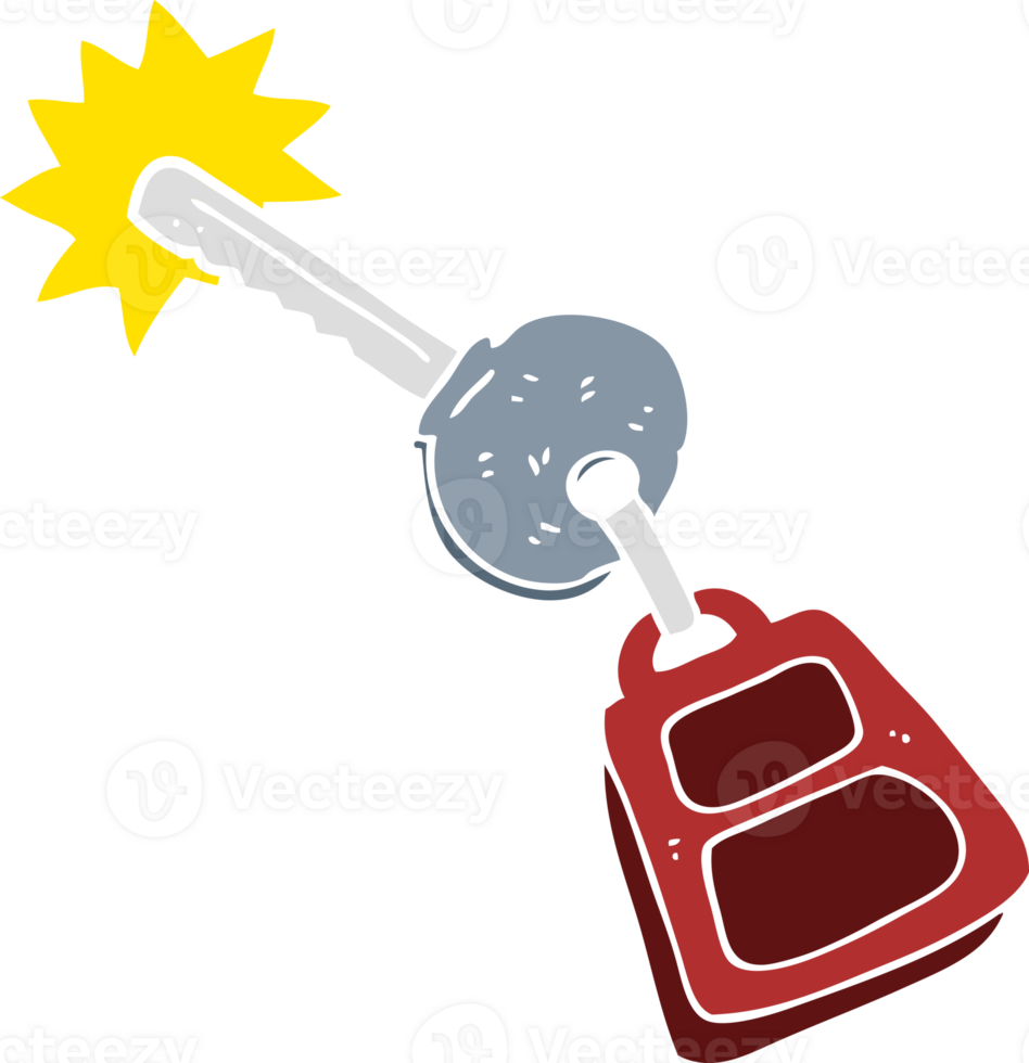 flat color illustration of a cartoon key png